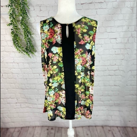 FAITH and Joy Floral Sleeveless Blouse L - Picture 1 of 2